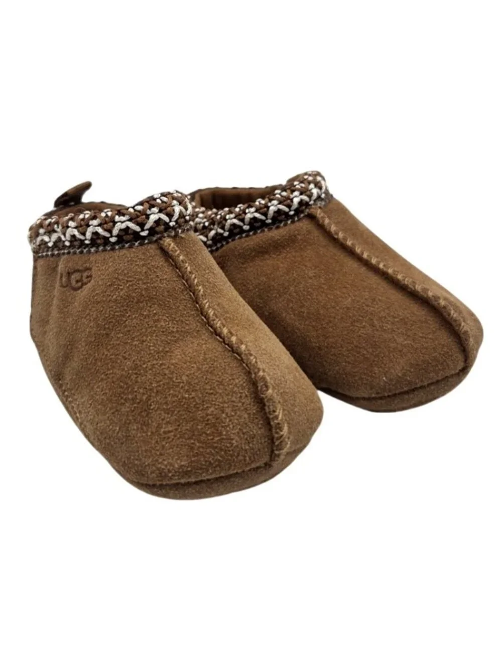 UGG Baby Tasman Slippers Brown Suede Cozy Slip-On Booties US 3 Toddlers UK 2